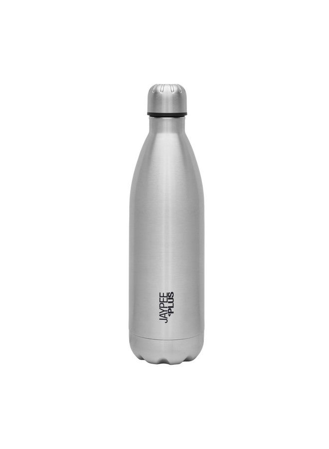 Jaypee Plus Alpha Vaccum Insulated Thermosteel 24 Hours Hot and Cold Water Flask Bottle for Office, Home, Gym Double Walled Leakproof, Rust Free Steel Bottle 1000 ml Flask, Metallic - Image 1