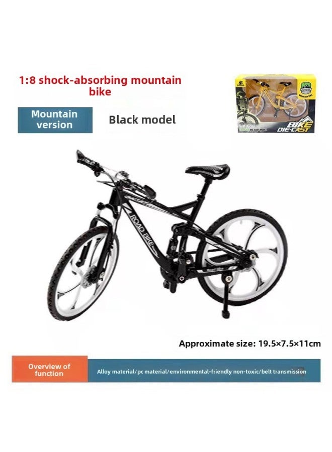Bicycle Model Alloy Simulation Mountain Bike Speed Drop Car Road Bike Bicycle Gift Ornaments Toy Wholesale-Color: Shock Absorbing Mountain Bike (black)  - Image 1