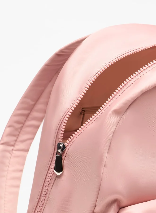 ميسي Missy Logo Applique Backpack with Adjustable Straps and Zip Closure - 31x40x13 cm