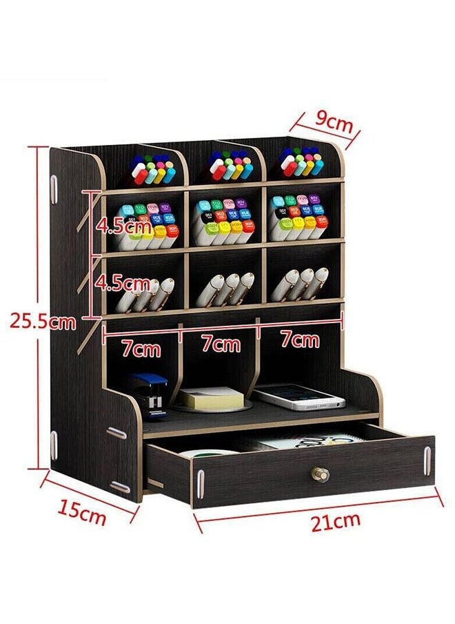 ZCM-HAPPY Wooden Pen Holder Storage Box  - Image 2