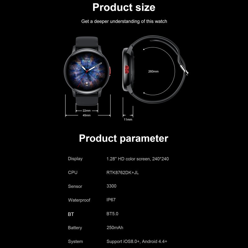 LEMFO LF28Pro Smart Sports Bracelet 1.28'' TFT Full-touch Screen BT Call AI Voice Assistant Fitness Health Monitor Metal Body Various Dials IP67 Waterproof Compatible with   Android iOS - Image 4