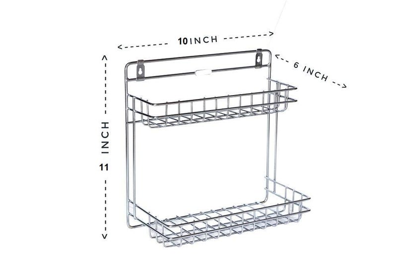 VishAl smart MAll Wall Mountable Detergent Holder/Bathroom Rack/Multipurpose Stand Kitchen Rack Stainless Steel Wall Shelf (Silver) - Image 3