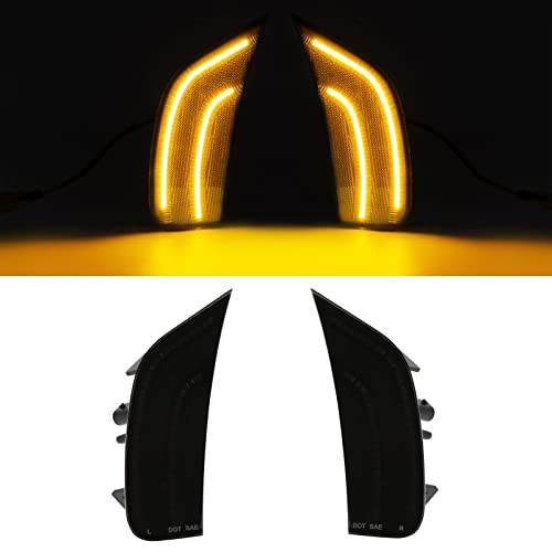 Mynoway Smoked Lens LED Side Marker Light Compatible with 2021-2024 Yukon/Tahoe/Yukon Denali/Yukon XL/Escalade/Suburban/Escalade ESV Driver Passenger Sidemarkers Lamp Orange Front Turn Singal Lights - Image 2