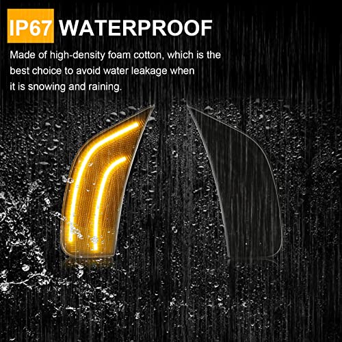 Mynoway Smoked Lens LED Side Marker Light Compatible with 2021-2024 Yukon/Tahoe/Yukon Denali/Yukon XL/Escalade/Suburban/Escalade ESV Driver Passenger Sidemarkers Lamp Orange Front Turn Singal Lights - Image 5
