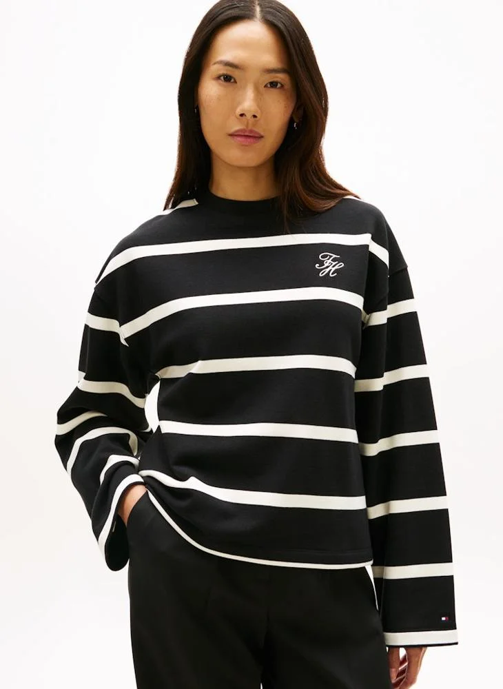 Striped Crew Neck Sweatshirt