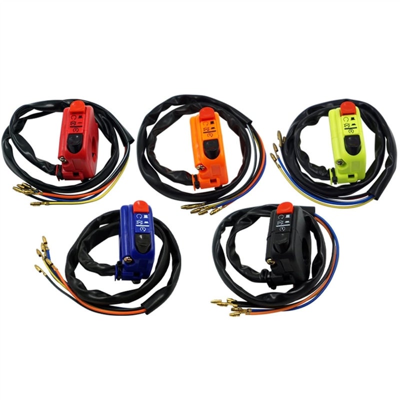 Universal 7/8" Handlebar Motorcycle Mount Start Stop On Off Button Side Right Switch Motor Bike Accessories Motorcycle Parts Motorcycle Turn Signal Switch(Black) - Image 2