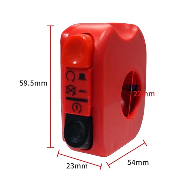 Universal 7/8" Handlebar Motorcycle Mount Start Stop On Off Button Side Right Switch Motor Bike Accessories Motorcycle Parts Motorcycle Turn Signal Switch(Black) - Image 4