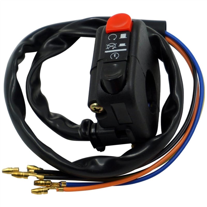 Universal 7/8" Handlebar Motorcycle Mount Start Stop On Off Button Side Right Switch Motor Bike Accessories Motorcycle Parts Motorcycle Turn Signal Switch(Black) - Image 1