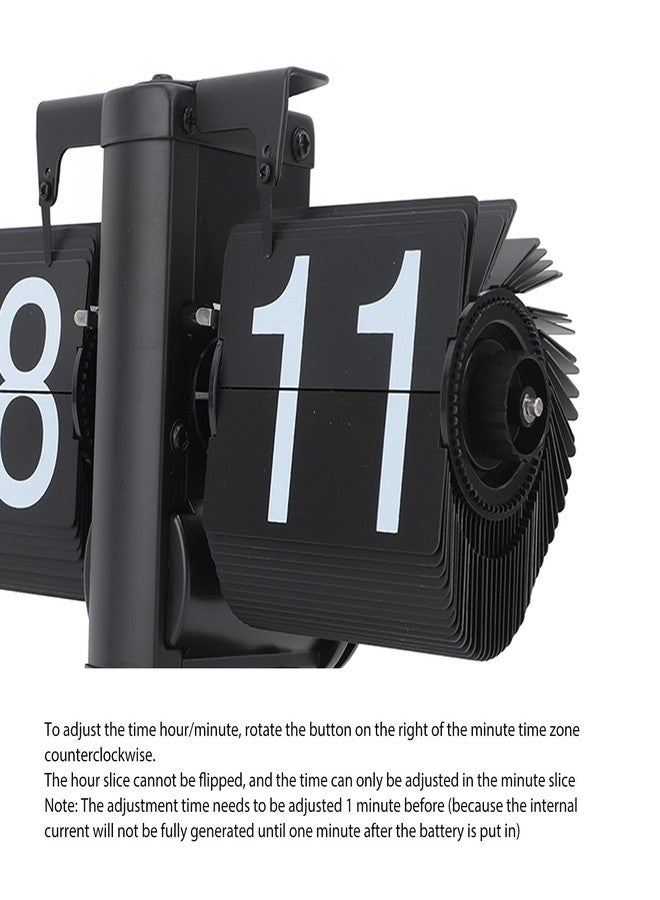 Bewinner Retro Digital Flip Down Clock, Mechanical Auto Flip Desk Clock Large Number, 24 Hours Vintage Table Clock for Home Office Christmas Decor (All Black) - Image 4