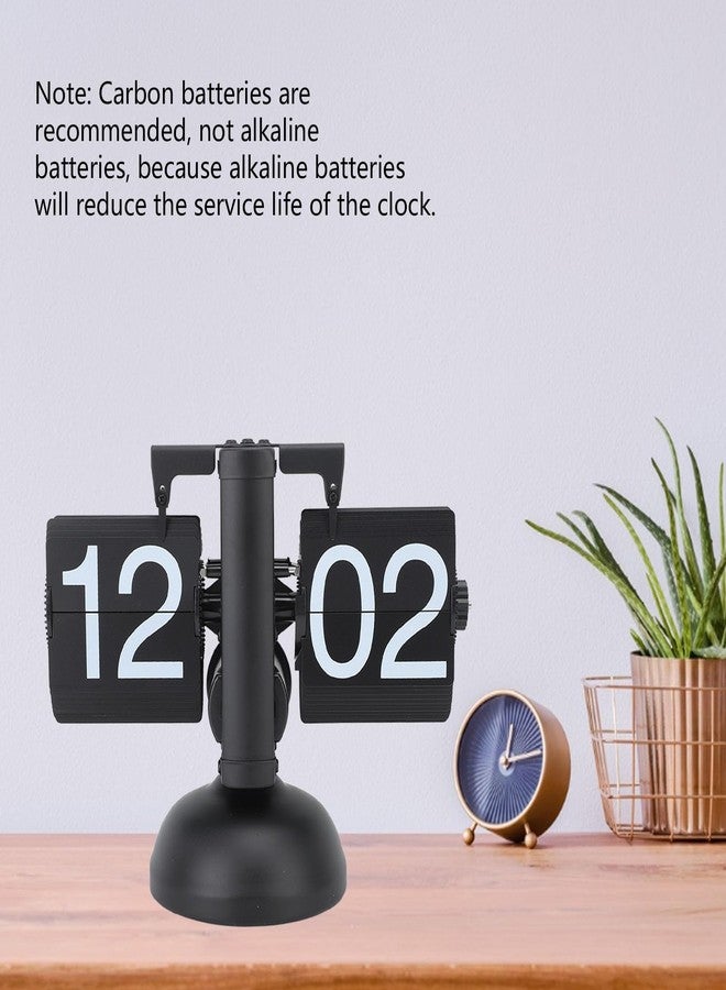 Bewinner Retro Digital Flip Down Clock, Mechanical Auto Flip Desk Clock Large Number, 24 Hours Vintage Table Clock for Home Office Christmas Decor (All Black) - Image 3