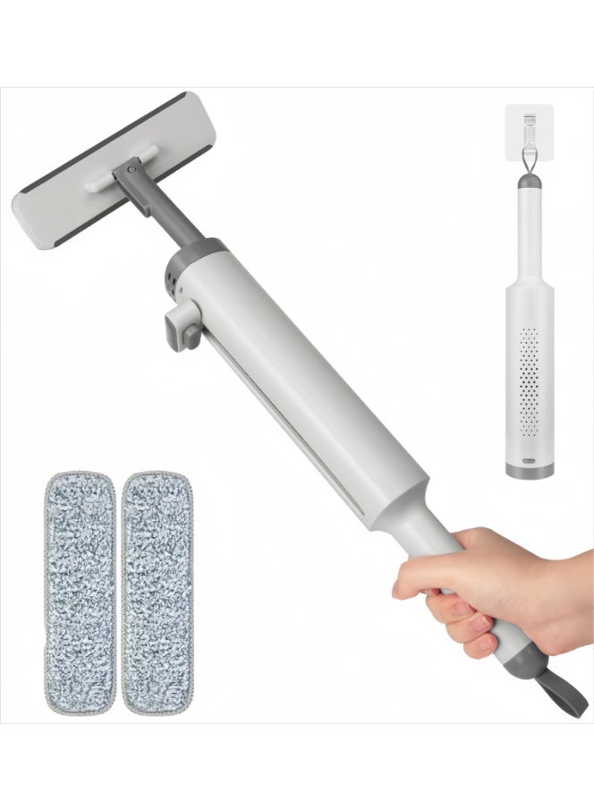 3-in-1 Multifunctional Mop with 360°Swivel Head, Wet Dry Dual-Use Floor Cleaner for Hardwood/ Tile /Glass, Self-Wringing Push-Pull Design with 2 Reusable Microfiber Pads (SOB-PT37-03) - Image 1