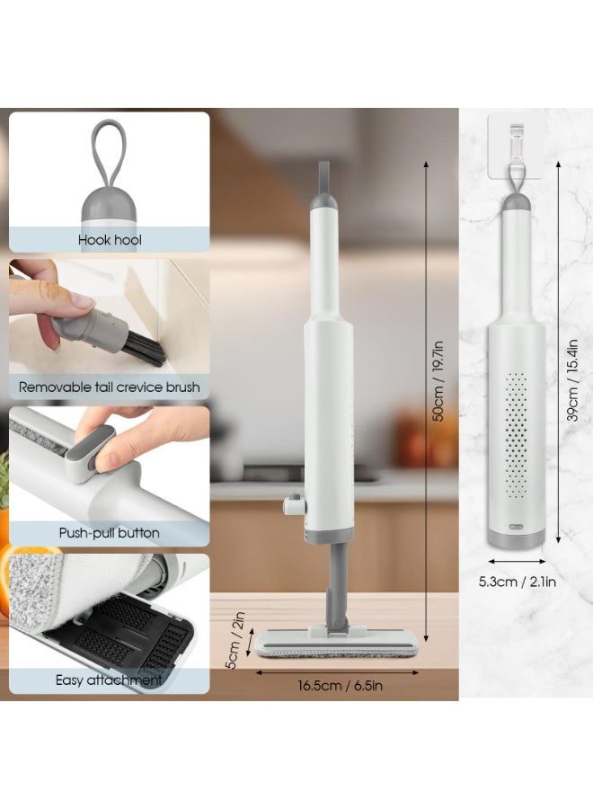 3-in-1 Multifunctional Mop with 360°Swivel Head, Wet Dry Dual-Use Floor Cleaner for Hardwood/ Tile /Glass, Self-Wringing Push-Pull Design with 2 Reusable Microfiber Pads (SOB-PT37-03) - Image 3