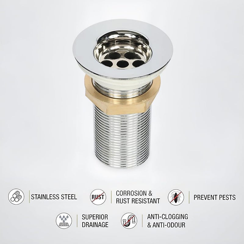 COSWARE 4-Inch 304 Grade Stainless Steel Heavy Waste Coupling for Wash Basin | Unique Design Double Washer System Heavy Duty Wash Basin Waste Coupling (Pack of 1) - Image 2