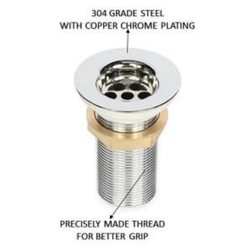 COSWARE 4-Inch 304 Grade Stainless Steel Heavy Waste Coupling for Wash Basin | Unique Design Double Washer System Heavy Duty Wash Basin Waste Coupling (Pack of 1) - Image 5