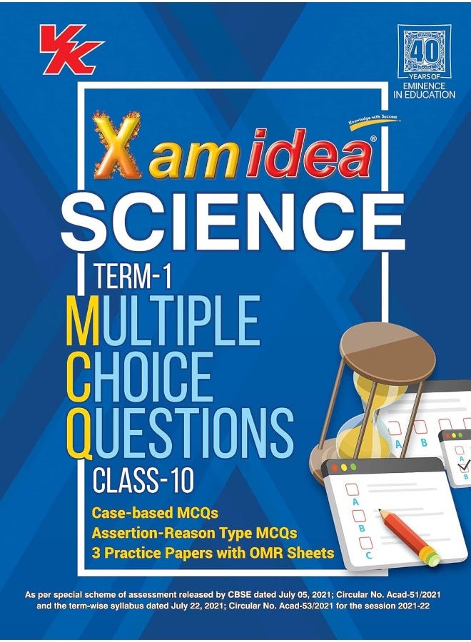Xam Idea CBSE MCQs Chapterwise For Term I, Class 10 Science (With massive Question Bank and OMR Sheets for real-time practise)
