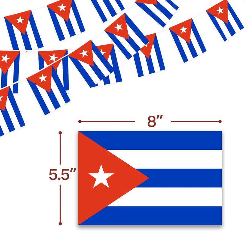 Anley Cuba String Flag Pennant Flags, Patriotic Events 10th of October Cuban Independence Day Decoration Sports Bars - 33 Feet 38 Flags - Image 3