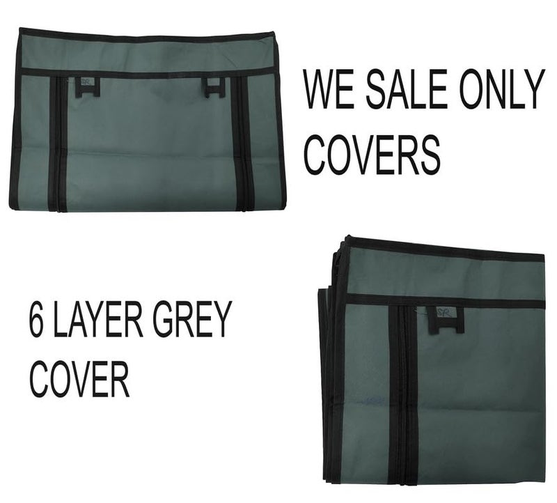 RAXON WORLD Cover for Shoe Rack Home Only for 6-Layer Portable Foldable Shoe Stand Non Woven Zipper Fabric Cover (Grey Color) - Image 5