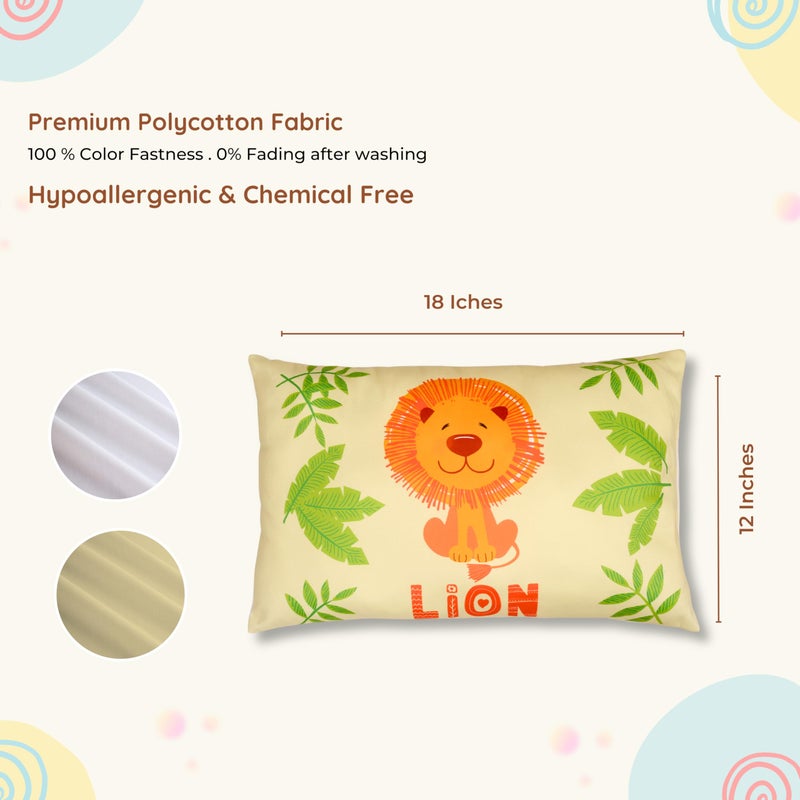 NEW COMERS NEW COMERS® Cotton Baby Pillow, TC-150/300 with Super Soft Imported Fabric, 1 Month to 5 Year Kids, Animal/Cartoon Prints, Kids Pillows for Sleep, Bed Set, Head Shaping, Neck Support-12x18-204  - Image 2