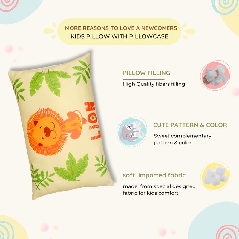 NEW COMERS NEW COMERS® Cotton Baby Pillow, TC-150/300 with Super Soft Imported Fabric, 1 Month to 5 Year Kids, Animal/Cartoon Prints, Kids Pillows for Sleep, Bed Set, Head Shaping, Neck Support-12x18-204  - Image 3