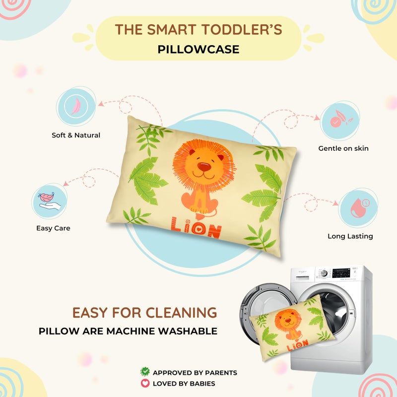 NEW COMERS NEW COMERS® Cotton Baby Pillow, TC-150/300 with Super Soft Imported Fabric, 1 Month to 5 Year Kids, Animal/Cartoon Prints, Kids Pillows for Sleep, Bed Set, Head Shaping, Neck Support-12x18-204  - Image 5