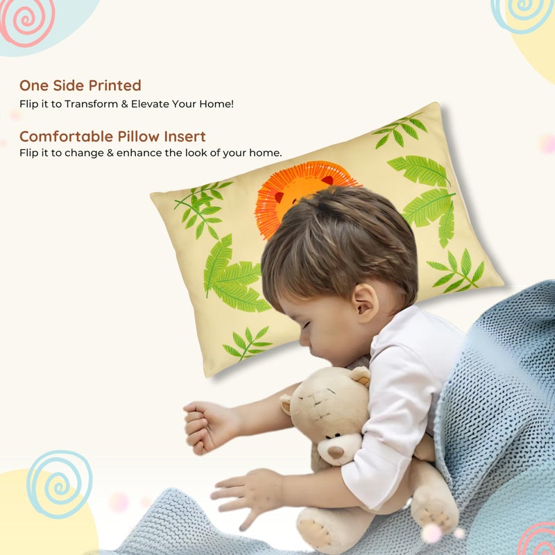 NEW COMERS NEW COMERS® Cotton Baby Pillow, TC-150/300 with Super Soft Imported Fabric, 1 Month to 5 Year Kids, Animal/Cartoon Prints, Kids Pillows for Sleep, Bed Set, Head Shaping, Neck Support-12x18-204  - Image 4