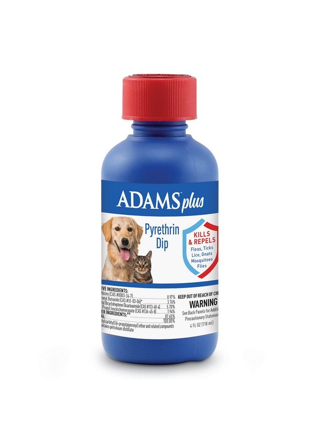 فارنام مستحضر Adams Plus Pyrethrin Dip للكلاب والقطط | يقتل ويطرد البراغيث والقراد والقمل والبعوض والذباب | 4 أونصة سائلة  - Image 1