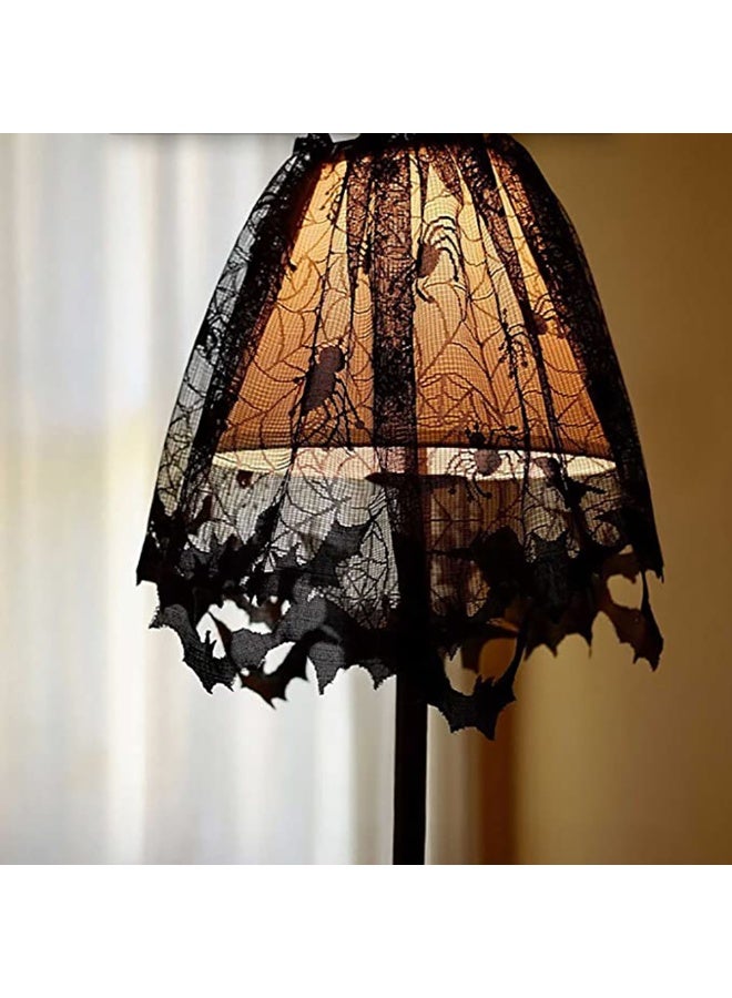 Spider Web Lace Tablecloth Black Lace Mesh Fireplace Scarf Long Tablecloth Decoration Halloween (3PCS) - Image 5