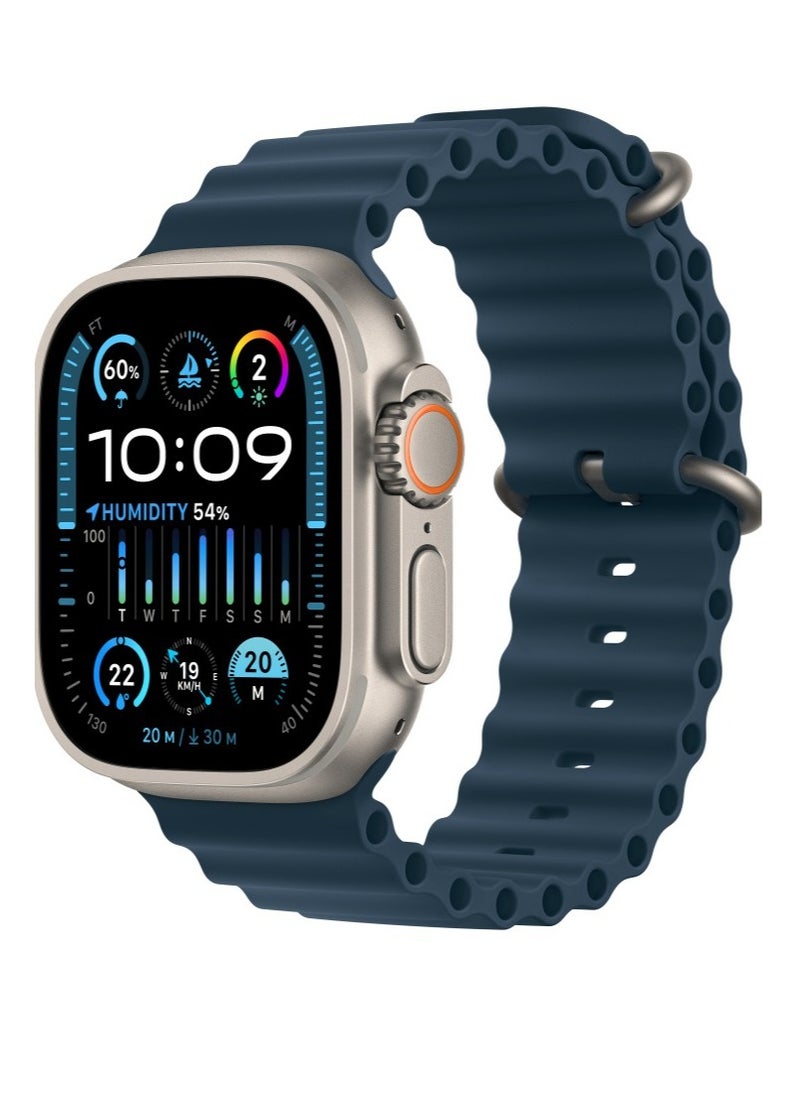 micro speed - Smart Watch HW99 Health Fitness Tracker Sport Watch 49MM-Blue - Image 1