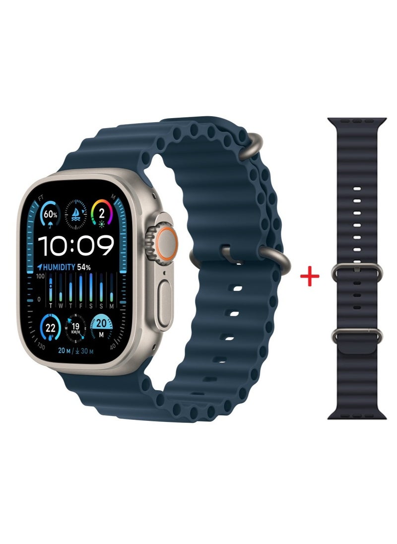 micro speed - Smart Watch HW99 Health Fitness Tracker Sport Watch 49MM-Blue - Image 1