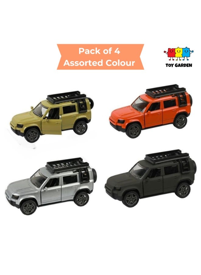 Tian Du 1:32 Scale Simulation of Land Rover Defender Diecast Model SUV – Pack of 4 Assorted Colors | Off-Road Metal Car Toy with Openable Doors & Realistic Interior for Kids & Collectors - Image 1