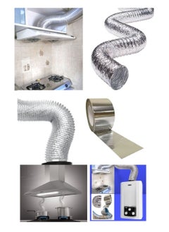 Shams Kitchen Chimney or Heater & Hobby Chimney Cooker - Flexible Aluminum Thermal Extendable - for Kitchen Hood Bathroom Air Conditioner Length (10 Meter 5 Inch Hobby Hose (Only 10m))  - Image 3
