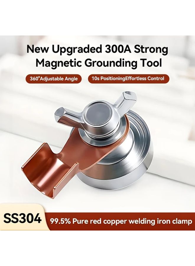 1pc Welding Ground Clamp Strong Magnetic Safe Tool Stainless Steel Purple Copper Material - Image 1