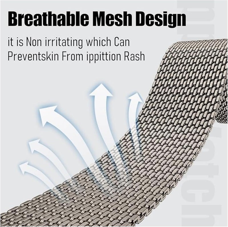 ACESTAR Magnetic Milanese Loop Compatible with Apple Watch Bands 49mm 46mm 45mm 44mm Men Women,Stainless Steel Metal Bands for iWatch Ultra 3/2/1 Series 11 10 9 8 7 6 5 4 SE 3/2/1 - Image 3