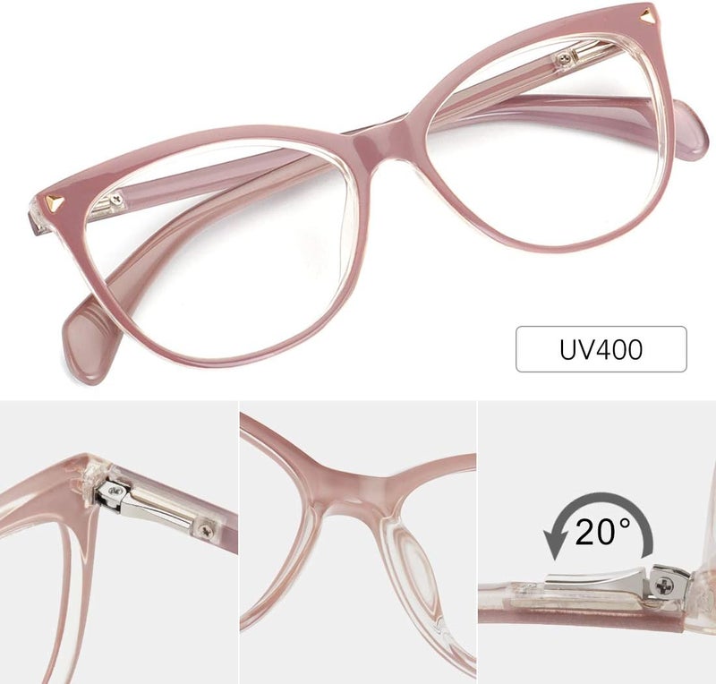 MEETSUN Non Prescription Glasses Frames For Women，Retro Cateye Fake Eyeglasses HD Clear Lens - Image 4