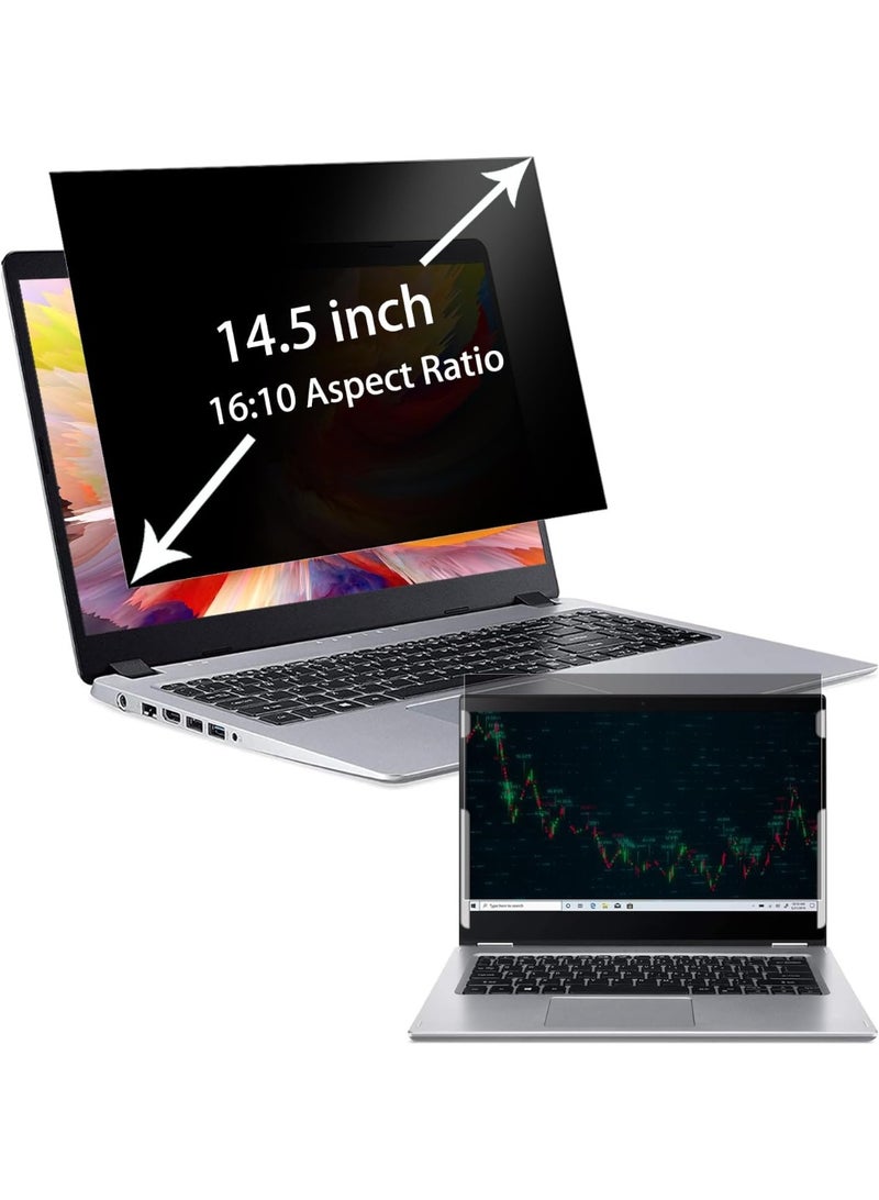 14.5 Inch Laptop Privacy Screen for 16:10 Monitors, Anti-Spying, Anti-Glare, Blue Light Filter, Removable Privacy Shield for Lenovo, Dell, HP, Acer, ASUS, Huawei and Other Laptops - Image 1