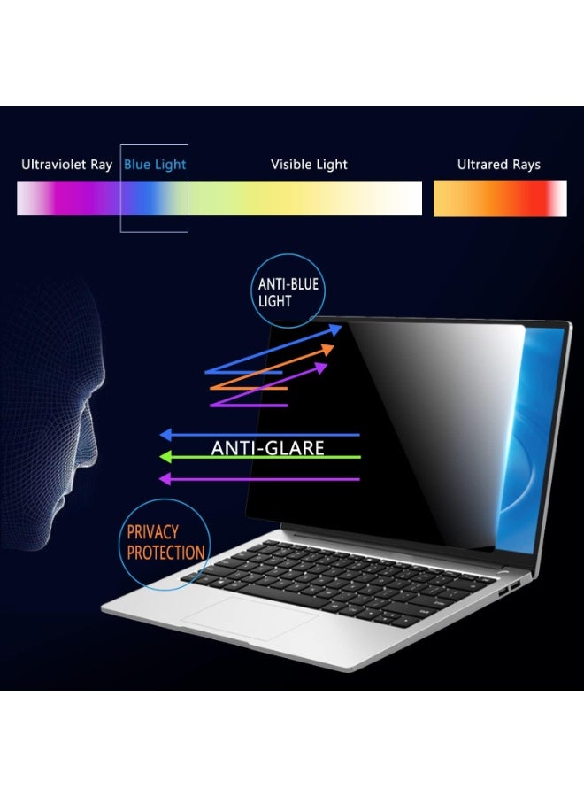 14.5 Inch Laptop Privacy Screen for 16:10 Monitors, Anti-Spying, Anti-Glare, Blue Light Filter, Removable Privacy Shield for Lenovo, Dell, HP, Acer, ASUS, Huawei and Other Laptops - Image 4