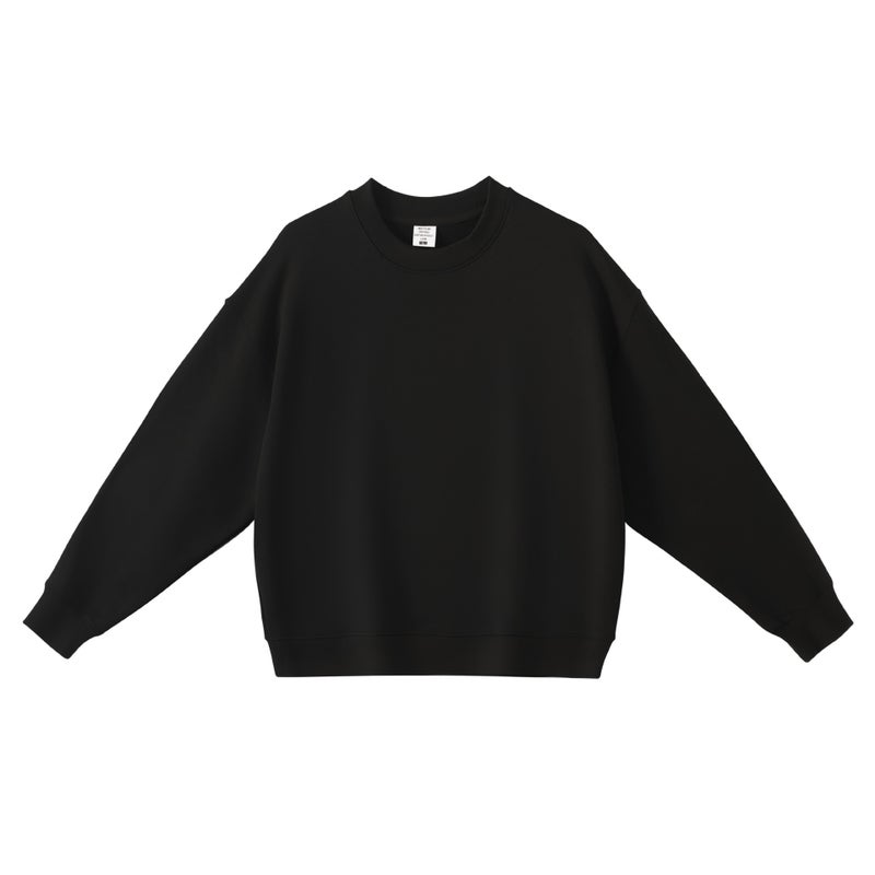 Round Neck Basic Style 420G Heavyweight Terry Sweatshirt Men's Trendy Brand Korean Style Simple Versatile Long Sleeve Base Layer Sweatshirt for Autumn