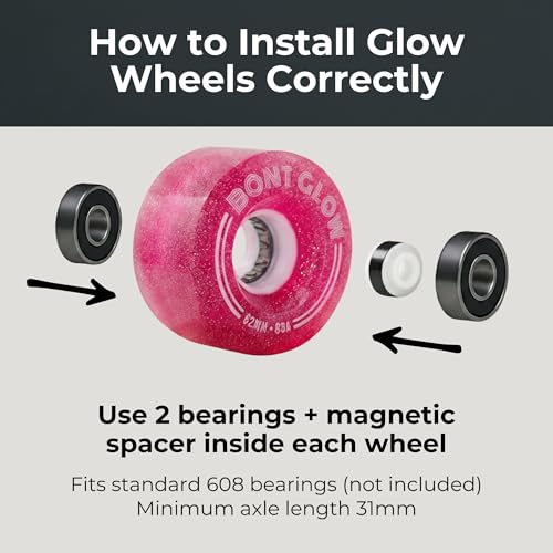 Bont Glow Light Up LED OUTDOOR Roller Skate Wheels – 62x35mm 83A | Pack of 4 | For Street and Recreational Skating (Chameleon Green) - Image 5