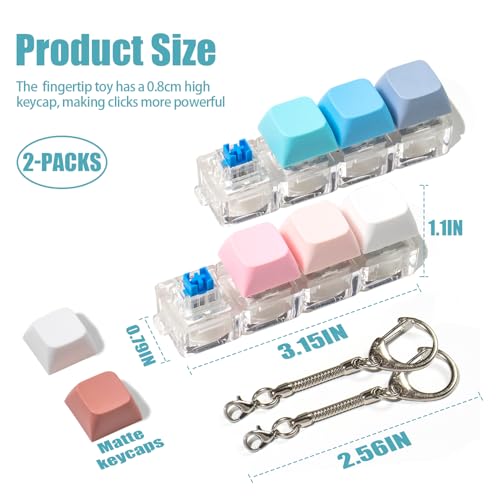 mintcaps Keyboard Fidget Toy 2Pcs Keyboard Fidget Keychain Cound Fidget Toys Clicker Fidget Toy Stress Relief Keyboard Fidget Clicker - Image 5