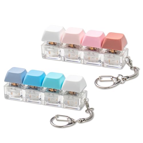mintcaps Keyboard Fidget Toy 2Pcs Keyboard Fidget Keychain Cound Fidget Toys Clicker Fidget Toy Stress Relief Keyboard Fidget Clicker - Image 1