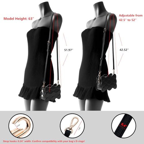 SEAVILIA PU Leather Purse Strap Replacement Crossbody Adjustable Long Thin Handmade Shoulder Handbags Strap - Image 2