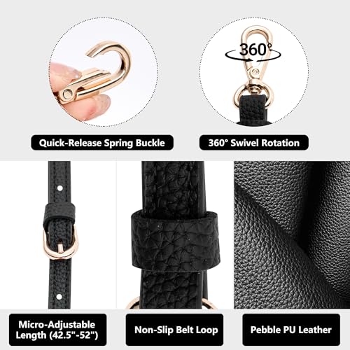 SEAVILIA PU Leather Purse Strap Replacement Crossbody Adjustable Long Thin Handmade Shoulder Handbags Strap - Image 3