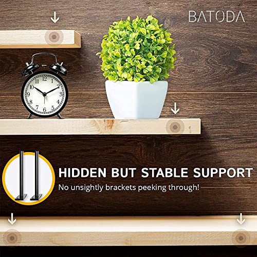 BATODA 6" Floating Shelf Bracket Heavy Duty (4 pcs) – Solid Steel Blind Shelf Supports - Hidden Brackets for Floating Wood Shelves - Blind Shelf Support - Shelving Mounting Hardware Included (Pack 4) - Image 3