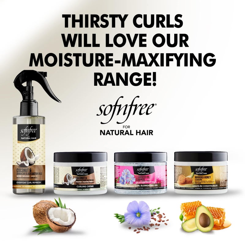 SOFNFREE SOF N' FREE Coconut & Jamaican Black Castor Oil Curling Cream for Natural Hair - Volumizer & Hair Moisturizer for Coily & Curly Hair - 11 Fl Oz (Pack of 3) - Image 4
