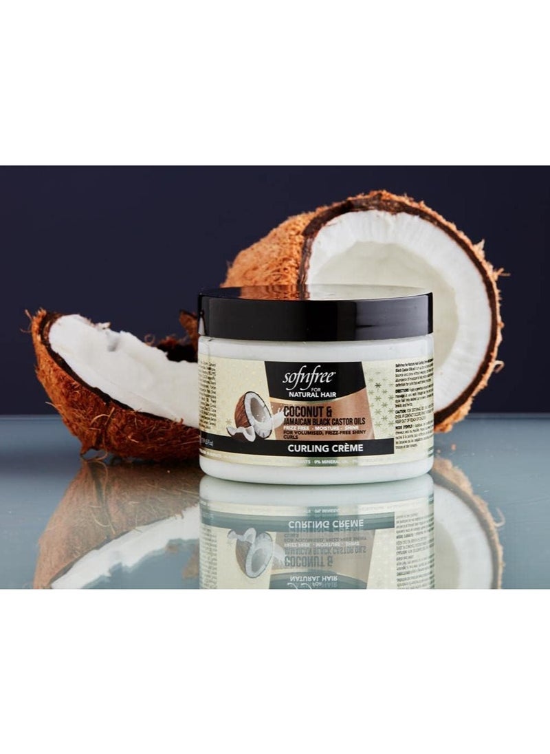 SOFNFREE Sofn’free Coconut & Jamaican Black Castor Oil Curling Cream for Natural Hair - Volumizer & Hair Moisturizer for Coily & Curly Hair - 11 Fl Oz (Pack of 3)  - Image 2