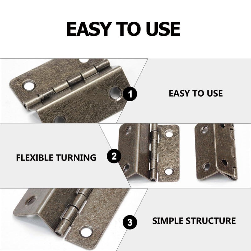 10pcs 3 Fold Right Angle Metal Hinges 4 Holes for Kitchen Cabinet Furniture - Image 4