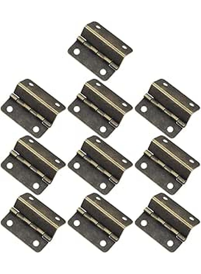 10pcs 3 Fold Right Angle Metal Hinges 4 Holes for Kitchen Cabinet Furniture - Image 1