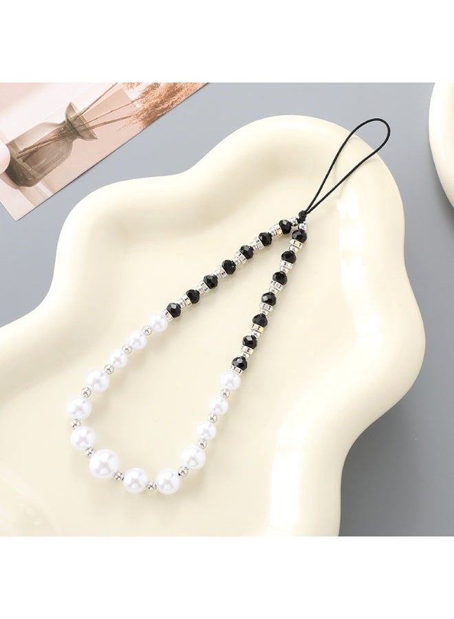 NIBEMINENT Super Cute Beaded Phone Charm – Trendy Phone Chain Wrist Strap, Shining Beads Chain Lanyard for Cell Phone - Image 1