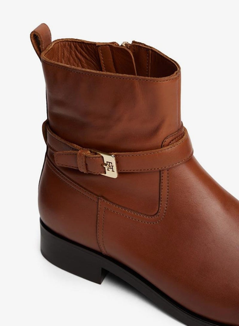 TOMMY HILFIGER buckle riding leather bootie - Image 5