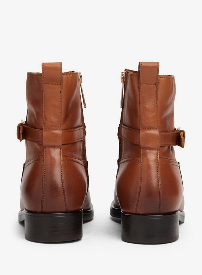 TOMMY HILFIGER buckle riding leather bootie - Image 4
